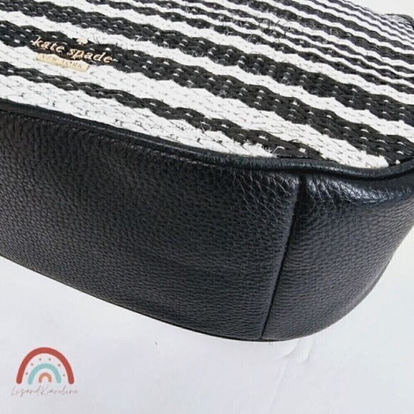 Kate Spade Cobble Hill Mylie Pebbled Leather Straw Rattan Hobo Shoulder Bag - Picture 9 of 16